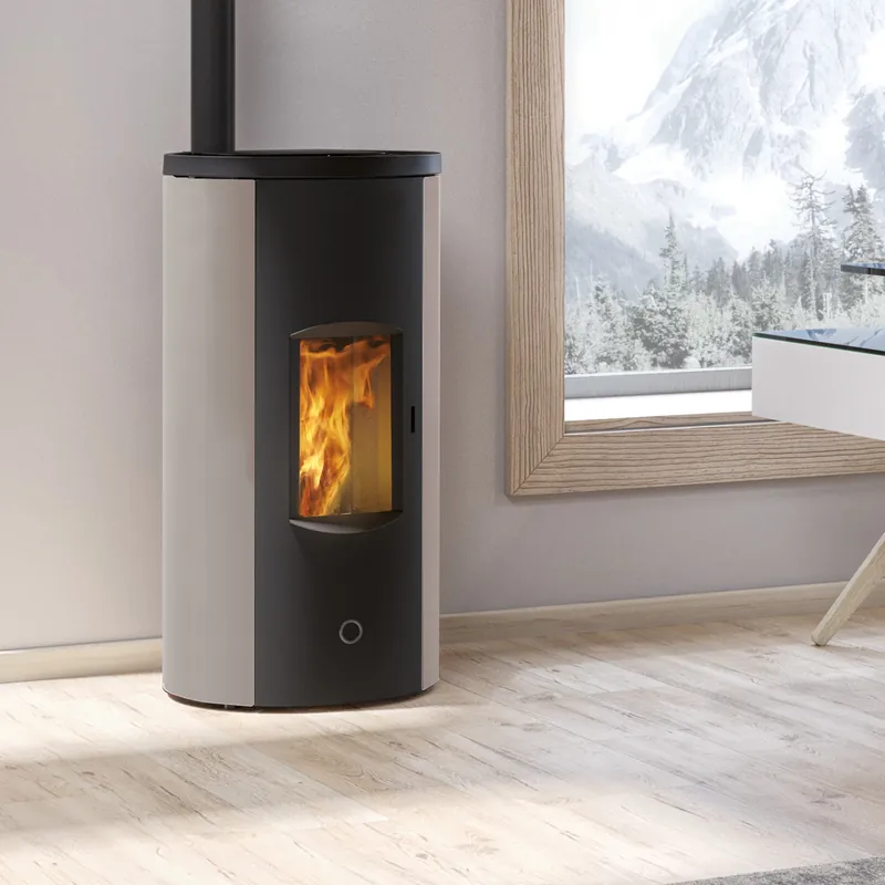 EK63 Like 80 Evo Pelletofen Stahl taubengrau RR oben Neue Ware