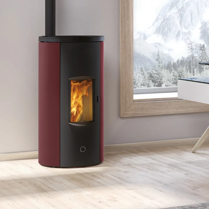 Mega-Angebot EK63 Like 90+ Evo Pelletofen Stahl bordeaux RR oben