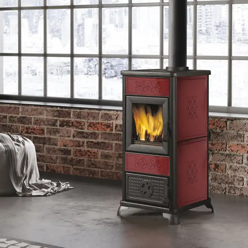 Neue Ware EK63 Decor Evo Kaminofen Keramik bordeaux