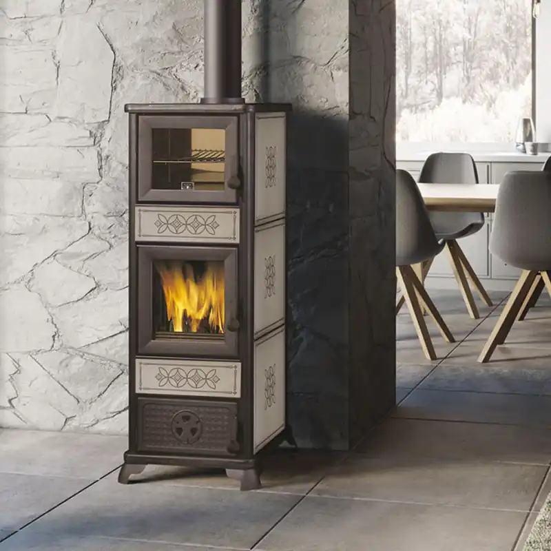 EK63 Decor C Evo Kaminofen Keramik taubengrau Meistverkauft