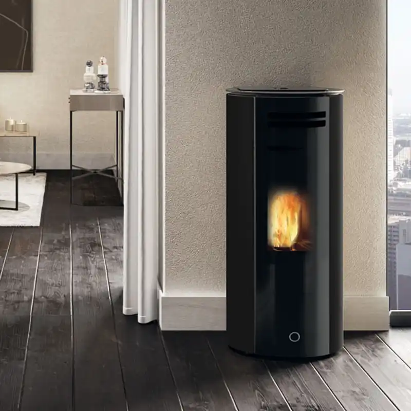 EK63 Spy 110+ Evo Pelletofen Stahl schwarz RR hinten Rabatt