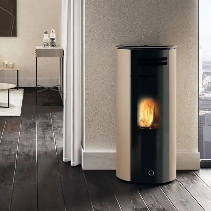 Sonderaktion EK63 Spy 110+ Evo Pelletofen Stahl taubengrau RR hinten