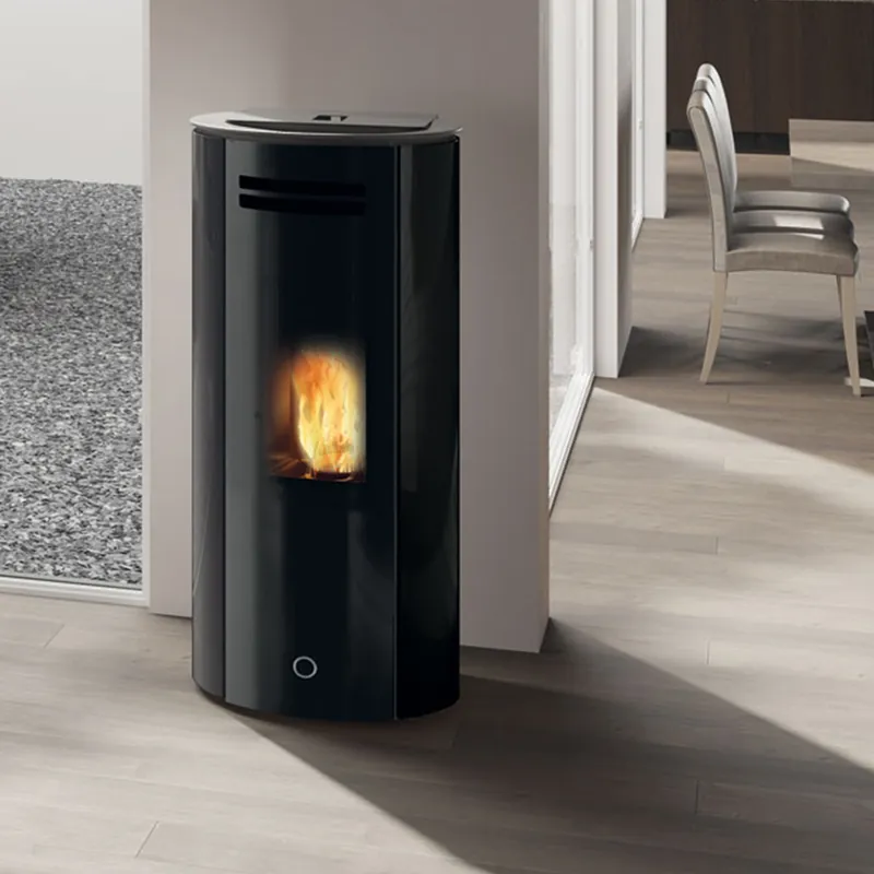 EK63 Spy 110+ Evo Pelletofen Glas schwarz RR hinten Geprüft