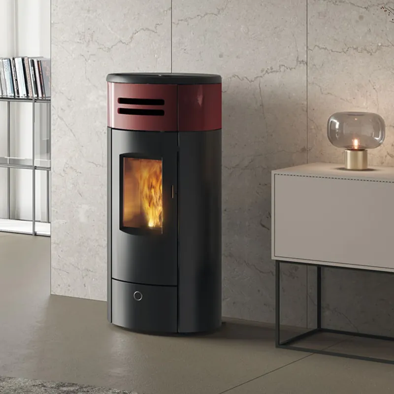 EK63 Yung 130++ Evo Pelletofen Keramik bordeaux Begrenztes Angebot