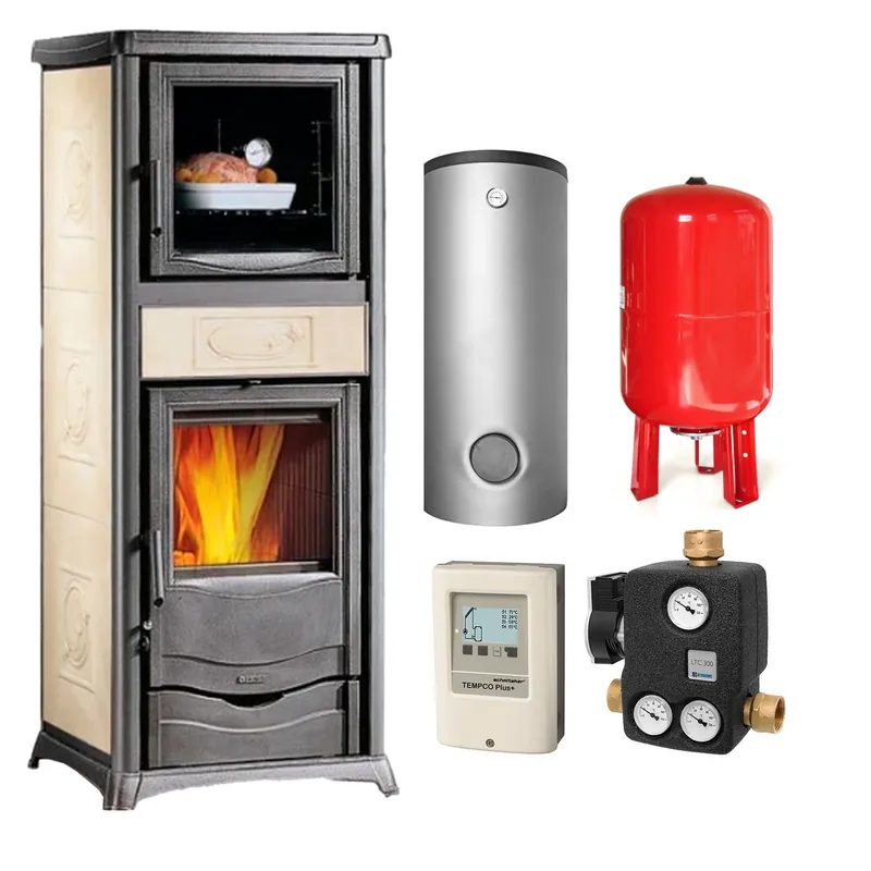 Heißes Angebot La Nordica Termorossella Plus Forno DSA 16 Liberty Panna Komplett-Set + Pufferspeicher TPSM 600, inkl. Isolierung