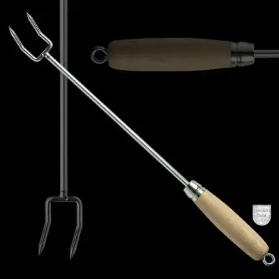 Heißes Angebot Schneider Edelstahl Grillgabel mit Holzgriff Länge 50 cm Grillbesteck