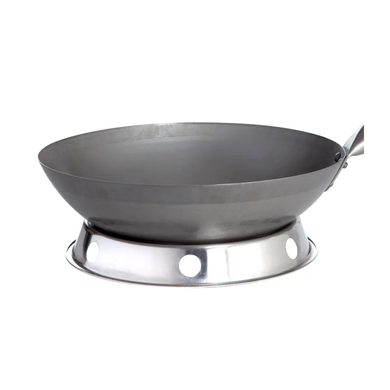 Allgrill Stahl-Wok Ø 30 cm mit Holzgriff chinesische Wokpfanne runder Boden mit Edelstahl-Wokring Begrenztes Angebot
