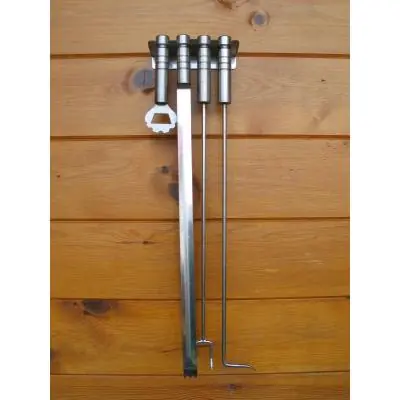 Schnäppchen Schneider Edelstahl Grillbesteck Set mit Wandhalter Grillzubehör