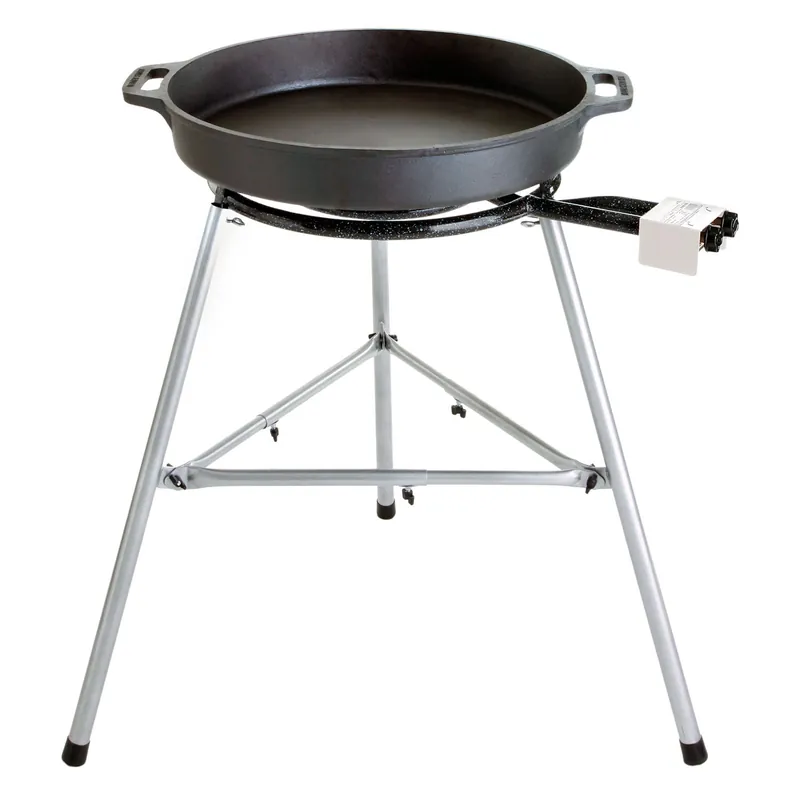 Schnäppchen Paella World Gusspfannen Set 5 Brenner mit Paella-Pfanne Gusseisen Ø 60/80 cm Gastronomie/Catering