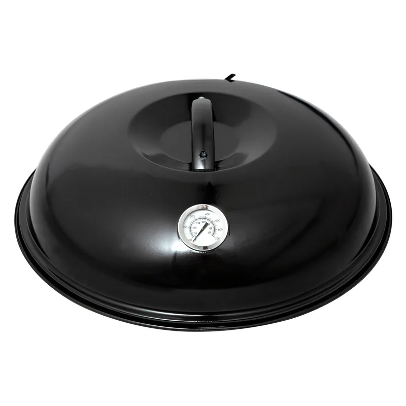 Paella World Backhaube für Paella-Grill Gusseisenplatte Ø 42 cm Stahl mit Thermometer Beliebt