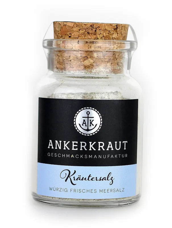 Schnäppchen Ankerkraut Kräutersalz Meersalzmischung würziges Salz im Korkenglas 100 g