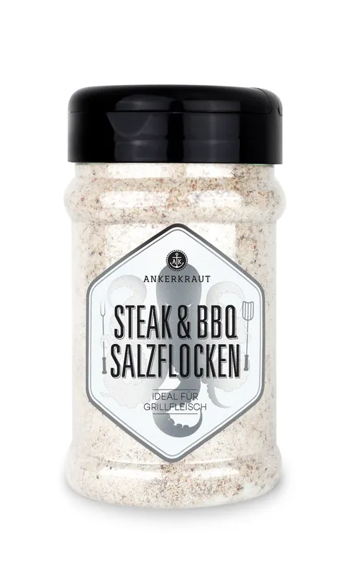 Direktkauf Ankerkraut Steak & BBQ Salzflocken Gewürzmischung im Streuer 190 g Steakgewürz