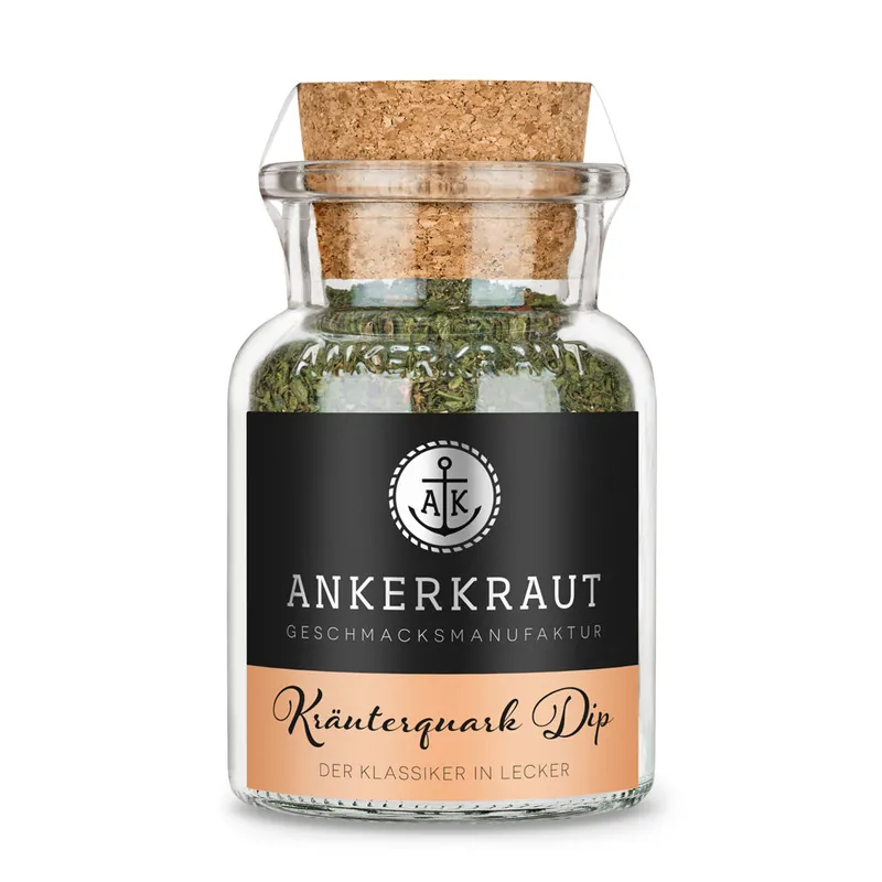 Markenware Ankerkraut Kräuterquark Dip Gewürzmischung Korkenglas 55 g Quarkgewürz