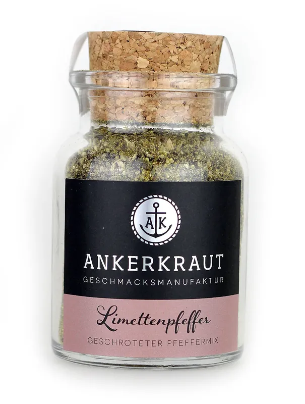 Highlight Ankerkraut Limettenpfeffer Pfeffer Korkenglas 75g Pfeffergewürz Pfeffermischung