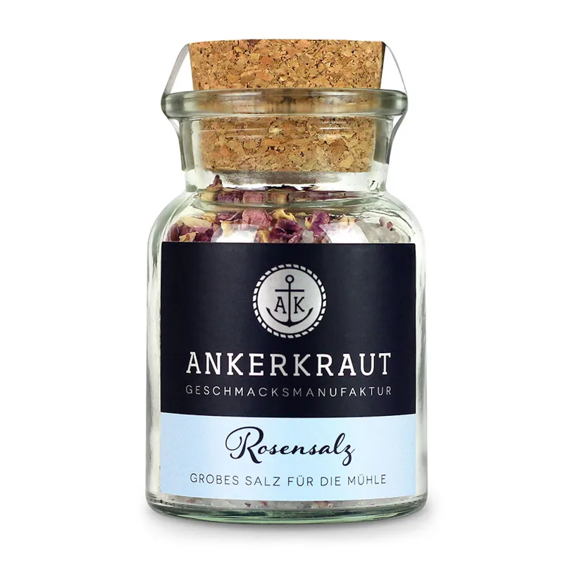 Ankerkraut Rosensalz Korkenglas 130 g grobes Salz für die Mühle Gewürzsalz Preis Gesenkt