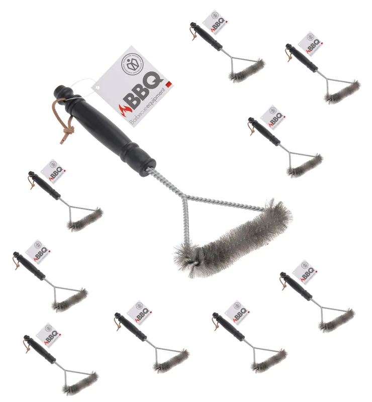 Neue Ware 10 x Grillbürste 3 seitige Dreieck 33 cm Set dreiseitige Reinigungsbürste