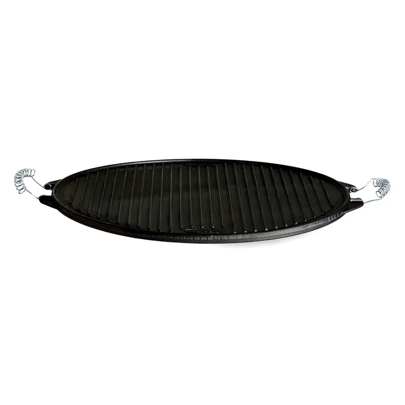 Finale Aktion Gusseisenkuss® Light-Grillplatte aus Gusseisen Ø 25 cm Gussplatte Plancha geriffelt/glatt