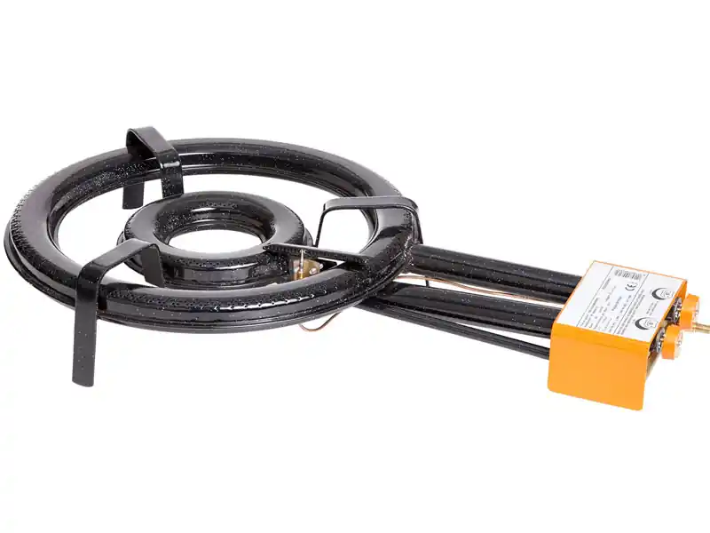 Paella World Paella-Brenner 2-Ring-Gasbrenner mit Zuendsicherung Ø 46 cm - 16,3 kW, 50 mbar Zertifiziert