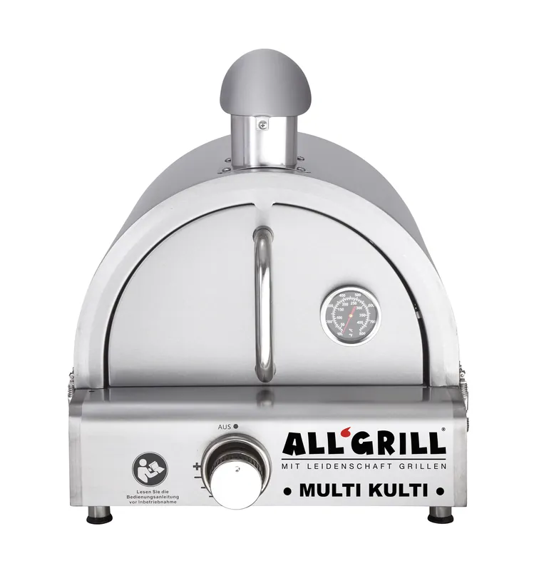 Jetzt Bestellen Allgrill MULTI-KULTI Set 2 zündgesichert - Gasgrill + Edelstahlpizzahaube mit Kamin