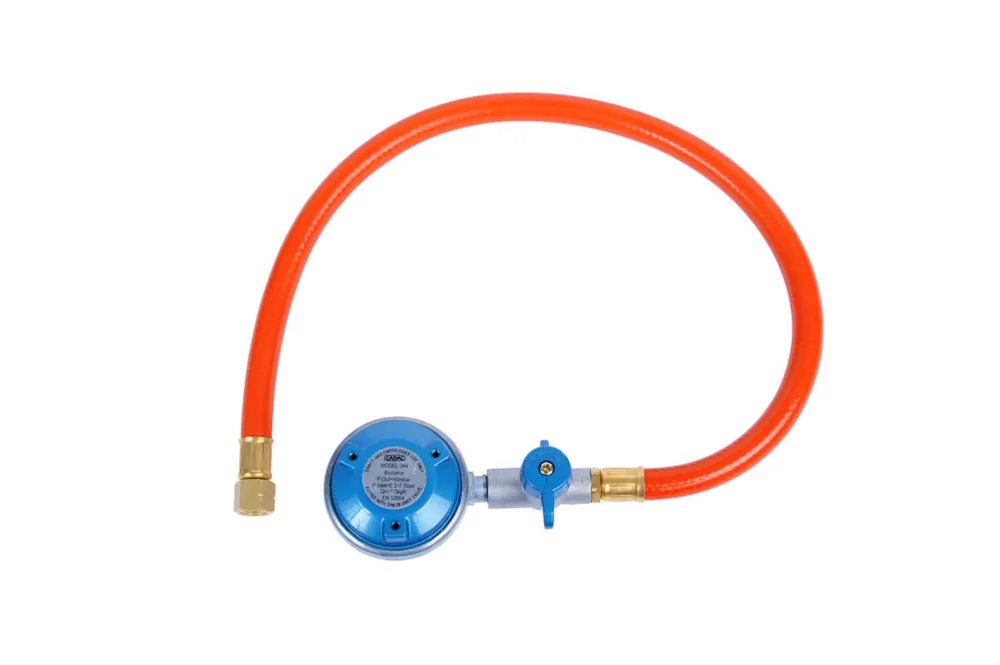 Cadac Gasdruckregler EN417 inkl. Schlauch Gewindeanschluss 30 mbar 1/4‘‘ BSP Linksgewinde Top-Seller
