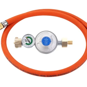 Cadac Gasdruckregler Überdruckregler Überlaufregler 50 mbar mit Schlauch 1/4‘‘ BSP Linksaußengewinde Schneller Versand