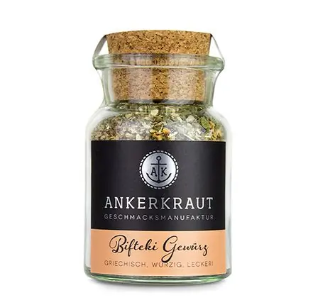 Rabatt Ankerkraut Bifteki Gewürz griechische Gewürzzubereitung Gewürzmischung im Korkenglas 80 g