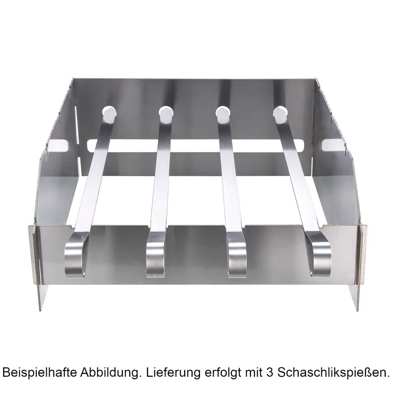 Saisonangebot Allgrill Schaschlikspieß-Set für Steakzone Chef S/M/L/XL 32x23x12,5 cm Edelstahl