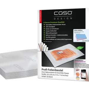 Preiswert Caso Design Profi-Folienbeutel 20 x 30 cm 50 Stück für Vakuumiersysteme und Sous Vide
