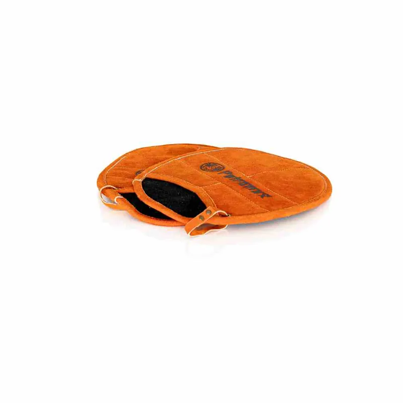 Zertifiziert Petromax 2er-Set Topflappen oval mit Eingriff Aramid hitzebeständig rot-orange 28,5x22,5x2,5 cm
