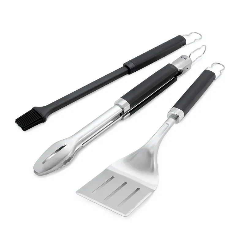 Rabatt Weber Premium Grillbesteck 3-teilig Edelstahl 46 cm Länge