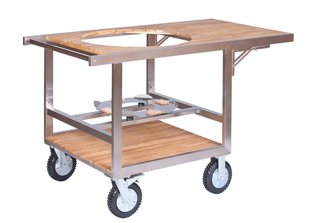 Nur Heute Monolith Buggy inkl. Seitentisch .66 (LeCHEF) Edelstahl Teakholz 201017-L
