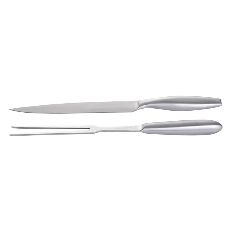 Allgrill Tranchier-Set aus Edelstahl Messer und Gabel Grill BBQ 33 cm Ausverkauf