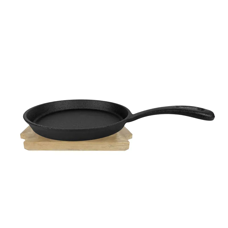 Gusseisenkuss® Guss-Minipfanne mit Holzuntersetzer Ø 13 cm Gusspfanne Neu Im Sortiment