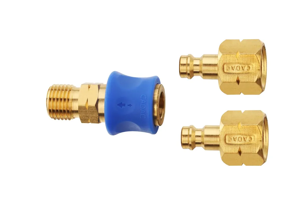 Cadac Quick Release Coupling Kupplungsstück für Gasschlauch mit 2 Anschlüssen DE 50mBar 338-1-DE Preisknaller