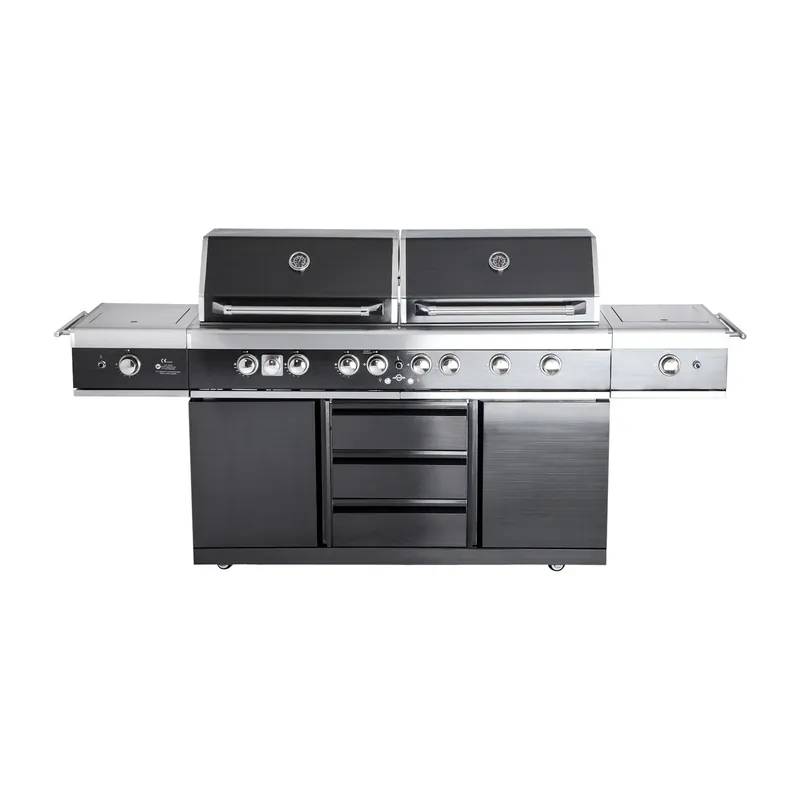 Allgrill Extrem Light Edelstahl Gasgrill Air System 6 Brenner/2 Backburner/Steakzone Outdoorküche Knallerangebot
