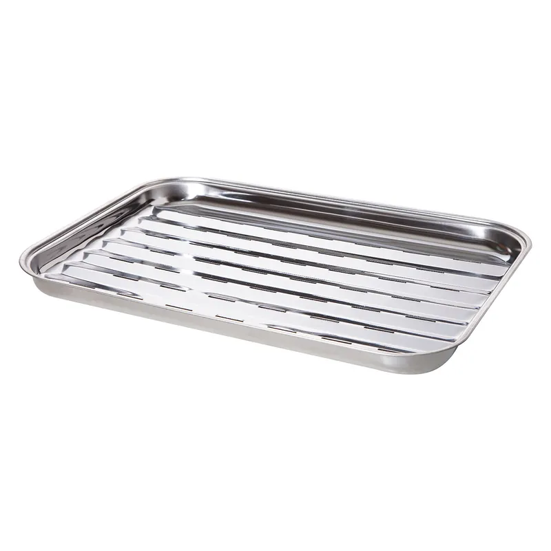 Direktkauf Allgrill Grillschale aus Edelstahl 34 x 24 x 2,5 cm zur Vermeidung von Fettbränden