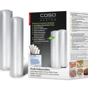 Knallerangebot Caso Design Profi-Folienrollen 20 x 600 cm 2 Stück für Vakuumiersysteme und Sous Vide