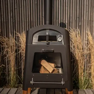 Neuheit Masuria Kamin Nexo Black Multifunktionaler Holzofen, Feuerstelle, Grill und Pizzaofen
