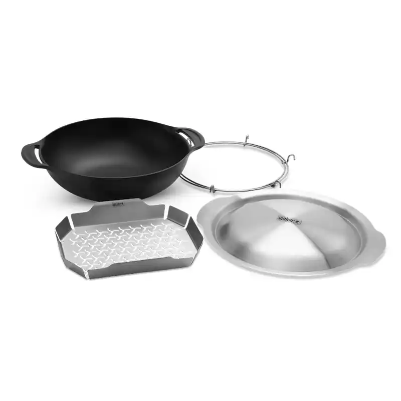 Online Kaufen Weber CRAFTED Wok & Dampfgarer Set GBS 4-teilig inklusive Deckel, Dünsteinsatz und Standring