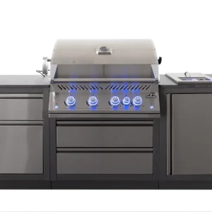 Begrenztes Angebot Napoleon Outdoor Küche Oasis Compact 105 mit BIG32-1 Einbaugrill und Einbau Sizzle Zone