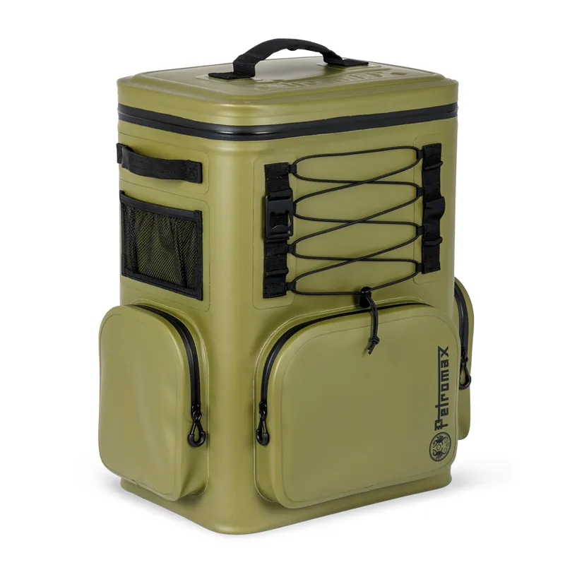 Echt Petromax Kühlrucksack 27 Liter Oliv - 8 Tage Passive Kühlung ohne Strom / Wasserdicht