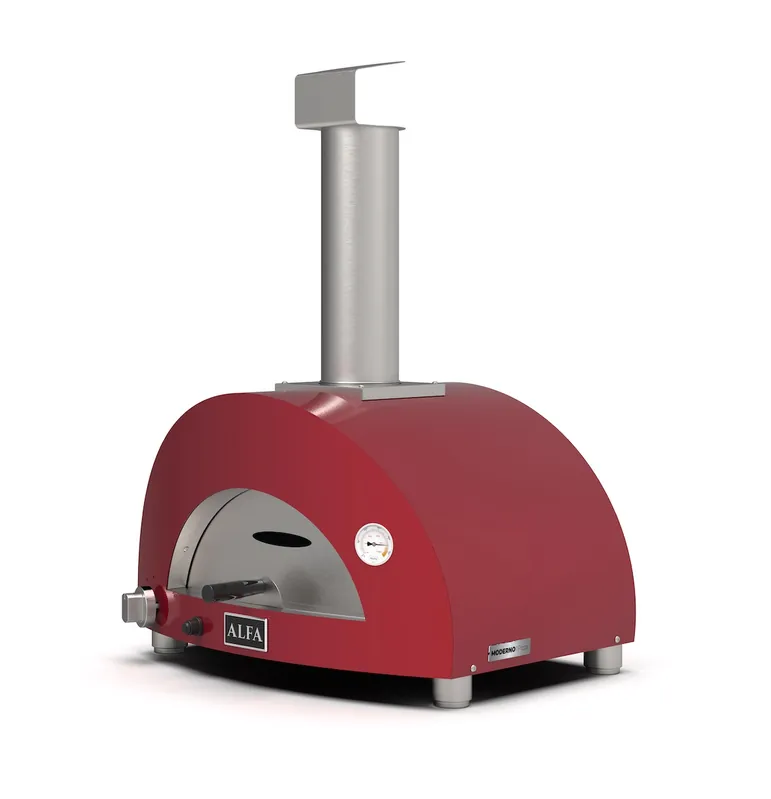 Alfa Forni Gas Pizzaofen MODERNO 1 Pizza Antik Rot FXMD-1P-GROA-DE Markenware