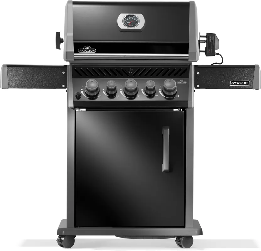 Sale Napoleon Rogue RB 425 Schwarz Gasgrill mit Heck- & Seitenbrenner, inkl. Drehspieß RB425RSBPK-2-DE-R