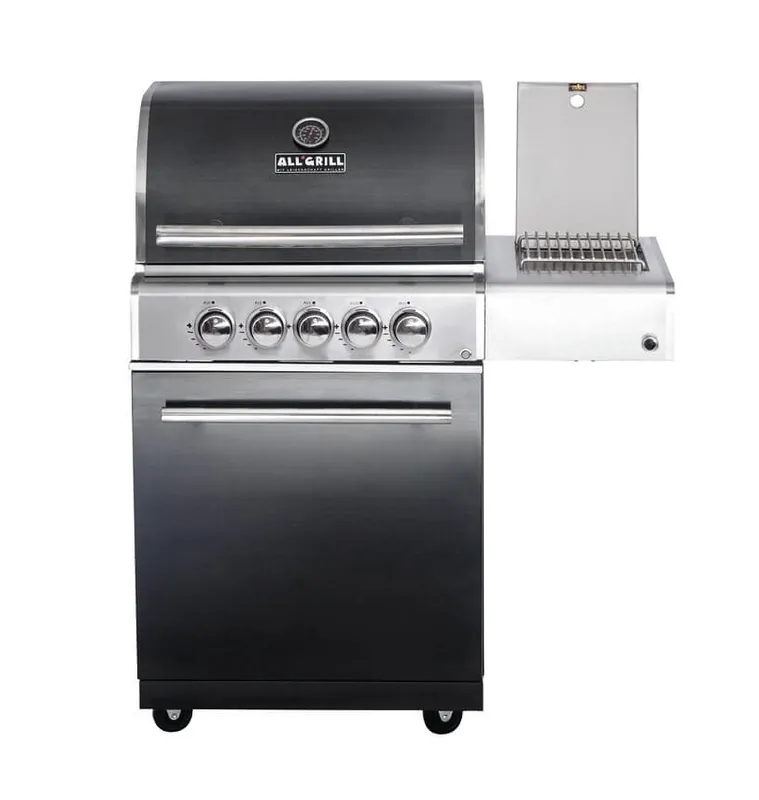 ALLGRILL Gasgrill CHEF M BLACK Modular Grundmodell 3 Brenner, Seitenkocher, Backburner (500703) Solange Der Vorrat Reicht