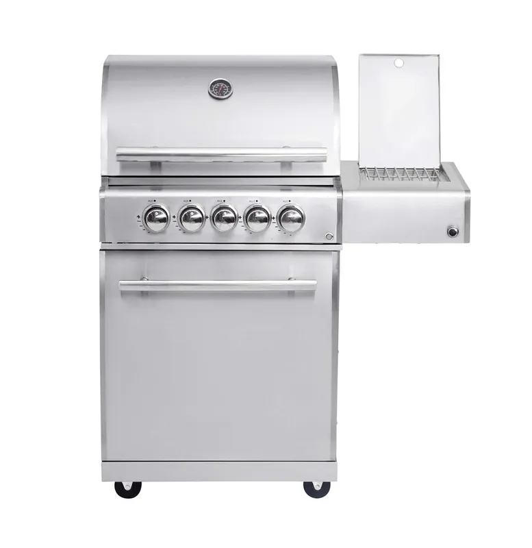 ALLGRILL Gasgrill CHEF M Edelstahl Modular Grundmodell 3 Brenner, Seitenkocher, Backburner (500903) Geprüft