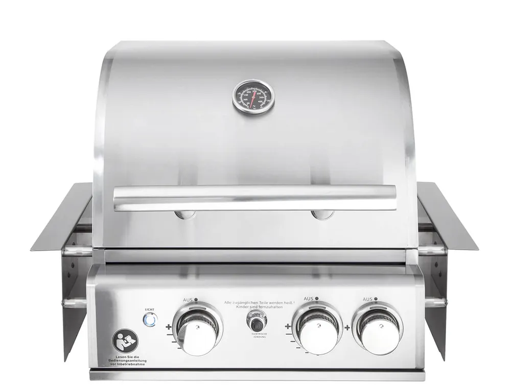 Meistverkauft ALLGRILL Einbau-Gasgrill CHEF S Edelstahl Built-In Air System, 2 Brenner, Backburner 100959