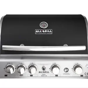 ALLGRILL Einbau-Gasgrill CHEF L BLACK Built-In Air System, 4 Brenner, Backburner 100729 Zertifiziert