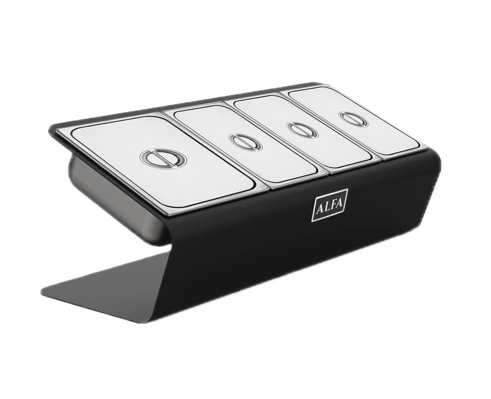 Sale Alfa Forni Toppingstation - Zutatenhalter mit 4 Behältern und Deckel AC-PIG-4