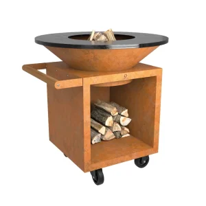 OFYR Classic Storage Corten 100 PRO Grill- und Feuerschale mit Plancha - Ausstellungsstück Kracherpreis