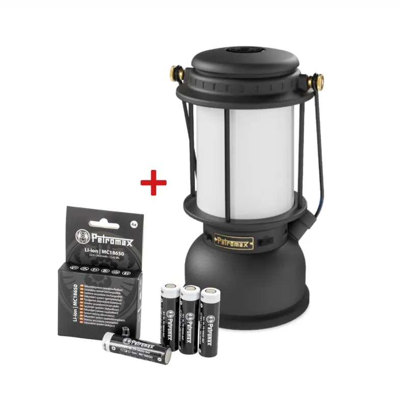 Petromax LM500 LED Laterne Schwarz Set inklusive Akku PX-LM500-Black + PX-18650-BAT Expressversand